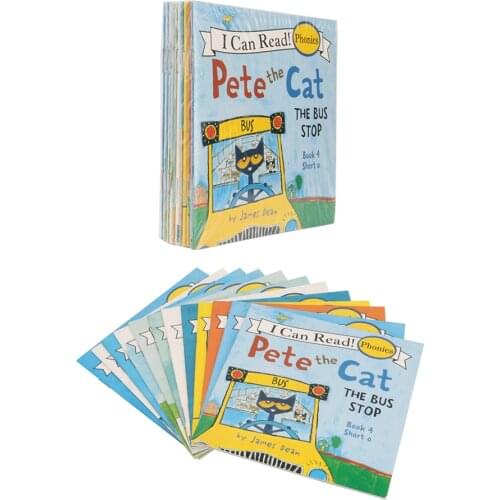 Pete Cat Series Picture Book Children English Picture Book Kids Early Learning Picture Tale Bedtime Story Book 13*13cm 12Pcs/set
