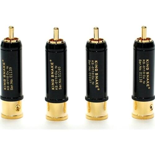 King snake KS-0110Cu 24K Gold plated Hi-End RCA plug connector 4 pcs/Lots