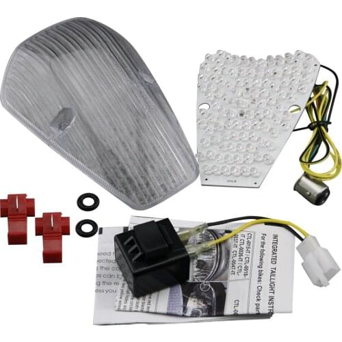 Clear Motorcycle LED Taillight integrated Turn Signals For Honda VTX1300 VTX1800 Custom 2002