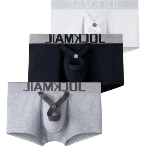 Adjustable Ring Underwear Men Boxer Shorts Underpants Male Panties Cuecas Breathable 100% Cotton Calzoncillos Hombre Slip Hombre