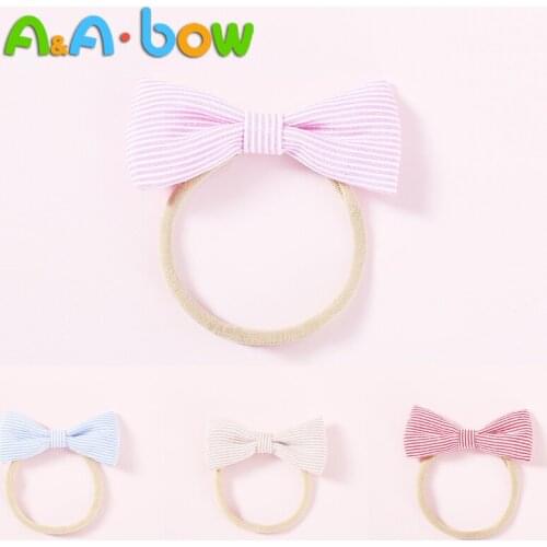 Stripe Scrunchie Kids Girls Elastic Hair Rubber Bands Accessories Bow Hair Ring Soft Cue Princess Hair Accessories Headwear