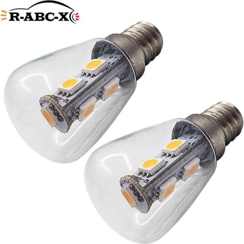 RUIANDSION2Pcs E12 E14 Screw Base 4242SMD LED 220V Freezer Fridge Bulb Electronic Oven Light 6000K 4300K Warm White Yellow 500Lm