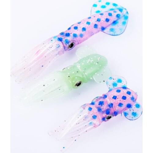 Fishing Lure Silicone 10cm/7cm Soft Fluke Fishing Saltwater Octopus Squid Skirt Luminous Lures Baits Glow In Dark