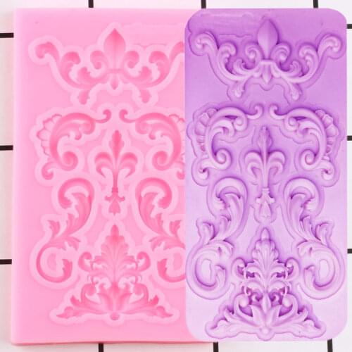 DIY Lace Flower Vine Pattern Silicone Molds Relief Cake Border Decorating Tools Cupcake Topper Fondant Candy Chocolate Moulds
