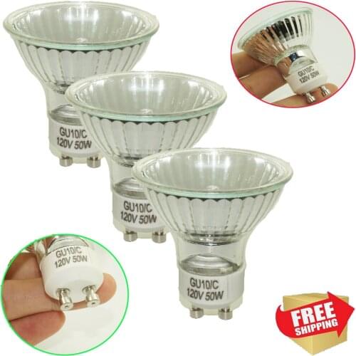 3× Bright 50W 110V 120V GU10+C Replacement Bulb Light Lamp Candle Cool 50 Watts