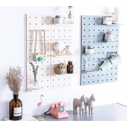 Stylish Plastic Peg Board Wall-mounted Storage Shelf Kitchen Hone Decoration