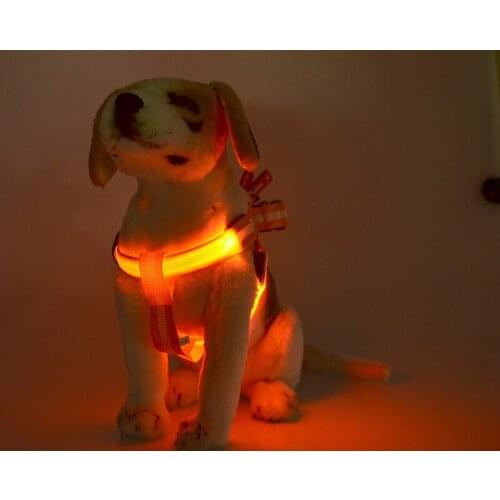 Free shipping LED Colorful Adjustable 3 sizes Pet Dog Cat Nylon Flashing Light Collar Strip Safety Harness Pet Glow Leash