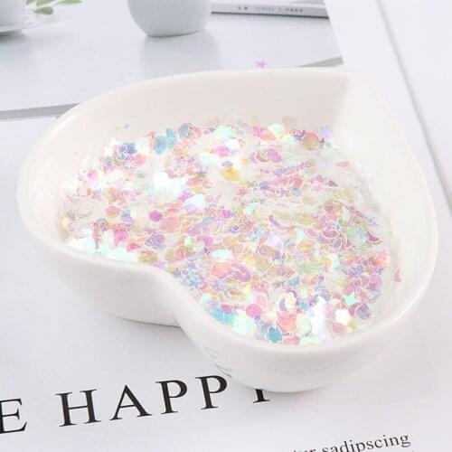 10g gold pervious color ultra-thin nail sequins color flash mixed with star beads DIY handmade wedding Nail art accessories