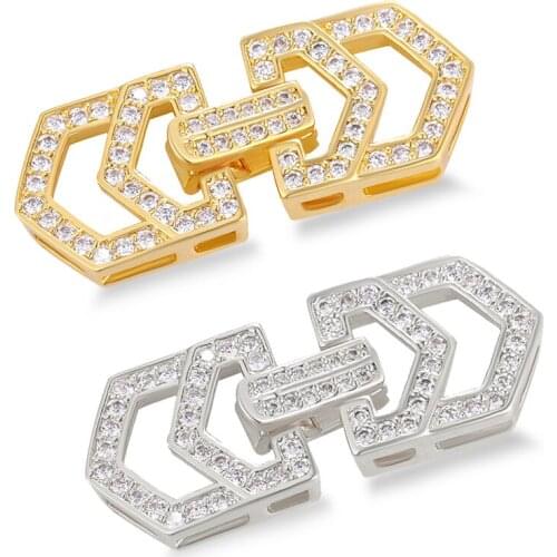 Gold Silver Color Copper Cubic Zirconia Clasps Hooks for Diy Jewelry High Quality Necklace and Bracelet Finding Accessory Making