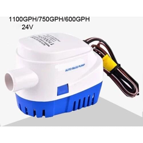 1pc 1100GPH 24v Automatic Boat Bilge Pump Electric Marine Pump Boat Water Exhaust Pump Submersible Bilge Sump with Float Switch