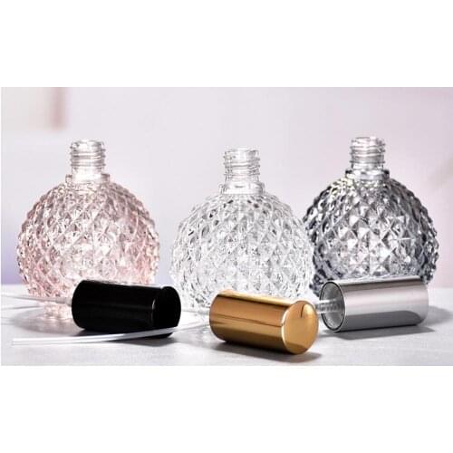 100ml Transparent Gray Pink Screw-top Hedgehog Glass Perfume Empty Bottle Aluminum Spray Cap 100PCS/LOT