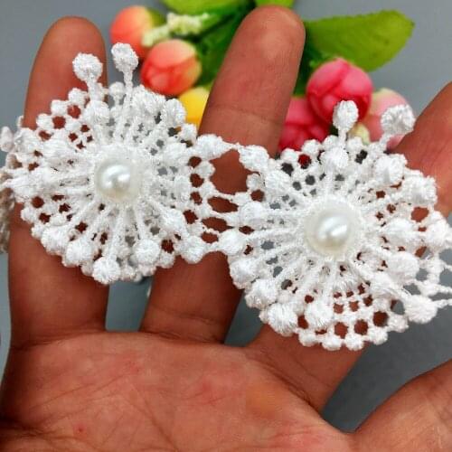 20x White Dandelion Flowers Multilayer Embroidered Lace Trimming Ribbon Handmade DIY Wedding Dress Sewing Craft Accessories