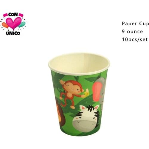 Conunico Animal Jungle Theme Jungle Party Decoration Birthday Jungle Safari Party Animal Kids Party Supplies Paper Cups JA5016