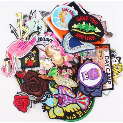 Nicediy Cheap Embroidered Patch Cartoon Biker Skull Patch Animals Sew On Iron On Patches For Clothes Mixed Lot Random Wholesale