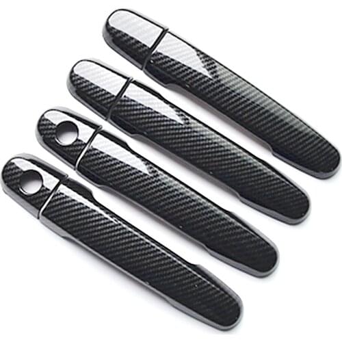For Scion xA xB tC xD Carbon Fiber Printed Exterior Door Handle Cover Moulding Trim Frame Bezel