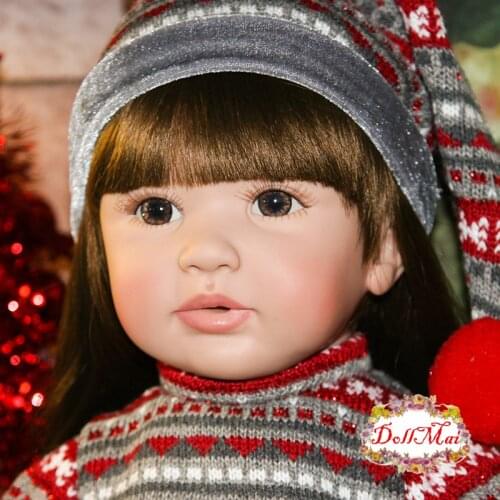 DollMai doll reborn 24"60cm handmade silicone reborn baby dolls child xmas gift toy dolls Bebes reborn bonecas brinquedo menina