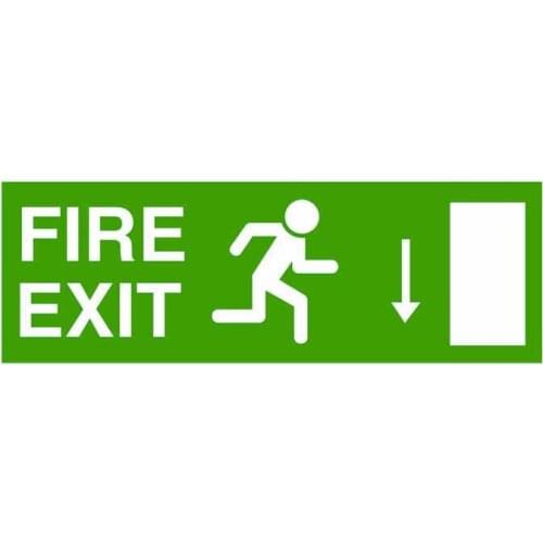 Hot New Hot Car Sticker FIRE EXIT DOWN Right Vinyl Car Decals Scratches Waterproof Motorcycl PVC 15CM*5CM