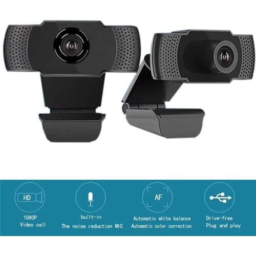 HD 1080P USB Webcam Mini Computer PC Web Camera with Microphone Rotatable for Laptop PC Desktop Computer Video Recording