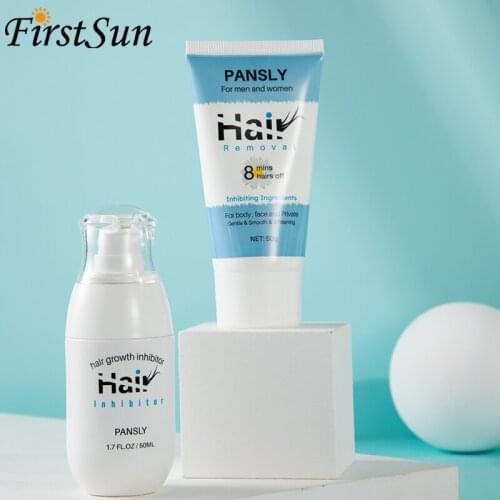 Pansly Hair Removal Inhibitor Spray+wax Hair Removal Painless Beard Chest Bikini Intimate Face Legs Body Armpit Depilatory Cream