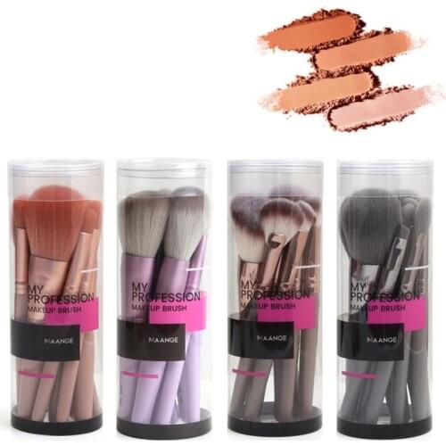 MAANGE 9pcs Makeup Brush Set Round Barrel Beauty Tool Makeup Tool Brush Set Cosmetic Powder Eye Shadow Foundation Blush Brush