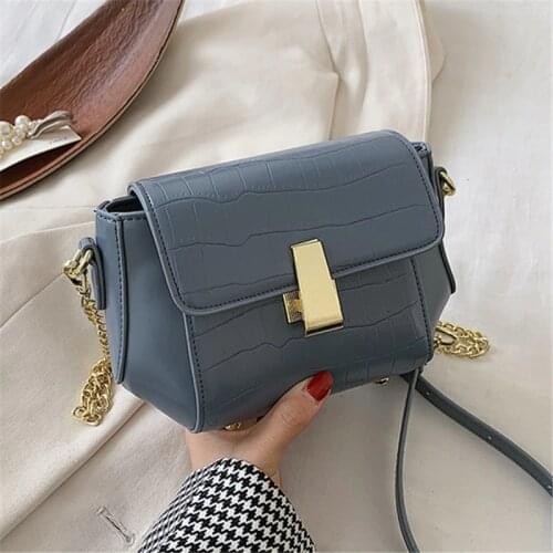 Mini Small Square Bag 2020 Fashion New All-match Shoulder Bag PU Leather Womens Crocodile Pattern Chain Shoulder Messenger Bags