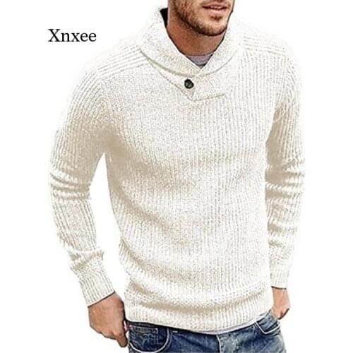Spring and Autumn Fashion Mens Sweater Solid Color Hedging Solid Color Round Neck Sweater Soft Warm Knitted Top