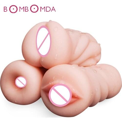 Male Masturbator Realistic Vagina Pussy Mouth Oral Licking Anal Masturbation Cup Real Pussy Adult Sex Toys for Men Gay Sex Shop