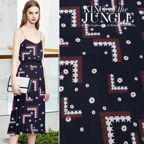 Soft Silk Digital Printing Crepe De Chine Fabric Spring Summer Breathable Comfortable Shirt Dresses Fabric by the Meter