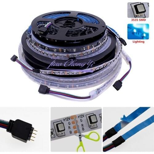 New 3535 RGB LED strip RGB Color Changeable DC12V Flexible LED Light 60LED/m 120LED/m 5m/lot. IP20 IP67 waterproof