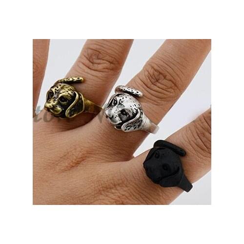 Newest handmade adorable fashion Labrador dog Ring free size cute animal jewelry for women
