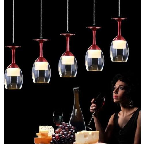 2019 New Popular art creative acrylic 5w LED light fixture brief home deco living room chrome aluminum cup pendant lighting lamp