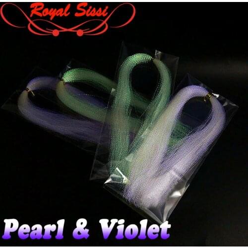 New 4packs pearlescent & violet flash twisted tinsel Trout Bass streamer fly tying material Sabaki lure fishing baits decoration