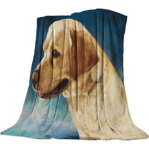 Golden Retriever Avatar Throw Blanket Portable Soft Blanket for Sofa Microfiber Flannel Blankets for Beds