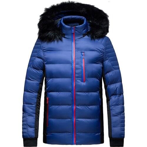 Autumn Winter Parka Jacket Men Fashion Hooded Fur Collar Windbreaker Jaqueta Masculina Coat Men Thick Warm Outerwear Veste Homme