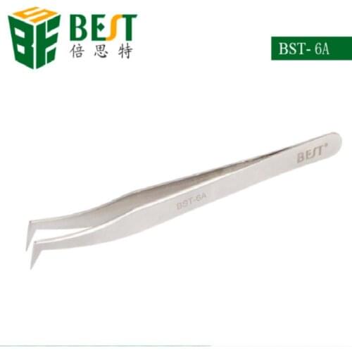 BST-6A Bend Tweezer Precision Tweezer Bending Grafting Eyelash Tweezers 302 Stainless Steel Bend Tip Harden Wear-Resistant Tools