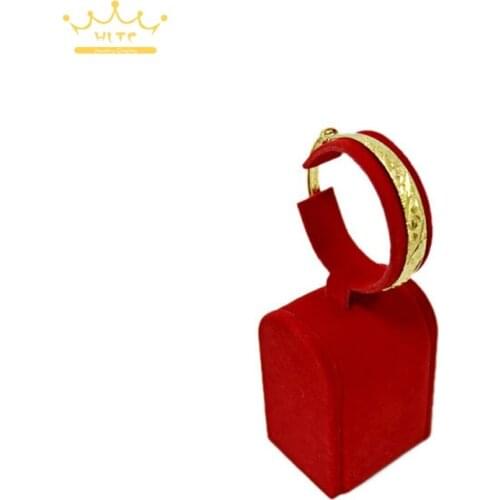 Portable Charm Red Velvet Bracelet Bangle Anklet Chain Jewelry Display 15cm C Stand Holder Rack Watch Organizer