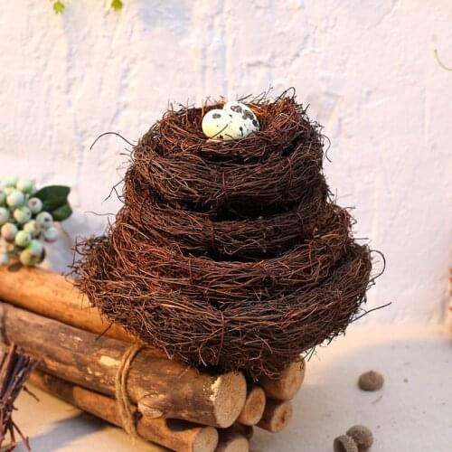 Nature Straw Bird Nest 6/8/10/12/15/20cm Artificial Birds Egg for Easter Home Garden Decoration Bird Cage