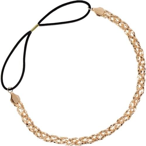 1PC Fashion Hair Tie Scrunchy Metal Chain Headband Elastic Hair Band Headwear Rubber Bands Women Girls Hair Accessories