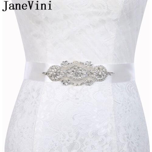 JaneVini Luxurious Jeweled Bridal Belt Bridesmaid Crystal Bridal Sash Rhinestones Pearls Wedding Bride Belt Riem Trouwjurk 2019