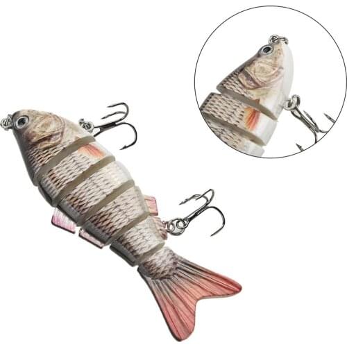 Winter Fishing Gear Bionic Multi-section Swim Hard Bait10cm / 4 Inch Artificial Wobbler Rotating Trolling Pike Carp Crank Lure