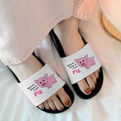 Fashion Women Slippers 2021 Cute Pig Leisure Bathroom Cartoon Pattern Cute Printed Shoes Outdoor Indoor Home Non-slip Slides