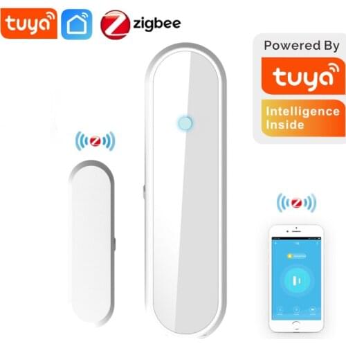 2021 Tuya ZigBee Smart Life Door Sensor Door Open / Closed Detectors Magnetic Alarm Security Sensor Support Alexa Google Home