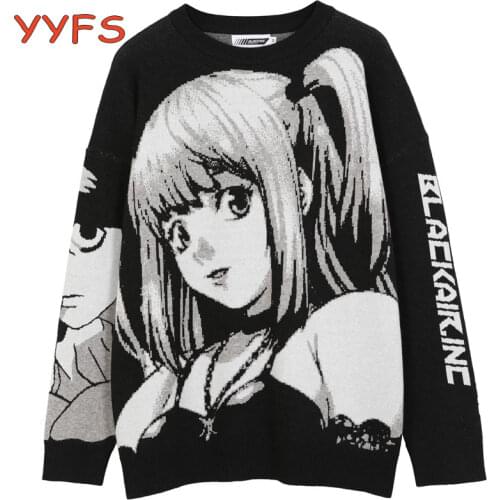 Anime Sailor Moon Knitted Sweater Women Hip Hop Streetwear Sweater Vintage Pullover Female Spring Autumn Japanese Harajuku Tops