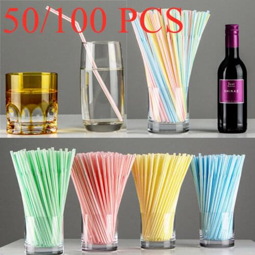50PCS Disposable Plastic Bendable DlY Flexible Color Straws for Beverage Cola Juice Straws Party Wedding Decorations Supplies