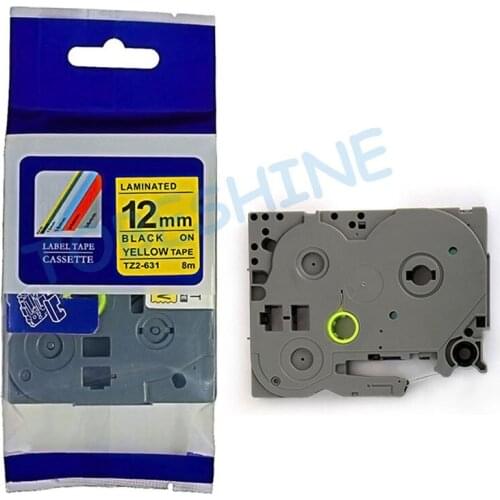 TZe tape Compatible Brother P-Touch tz tape 12mm*8m tz631 tze631 black on yellow