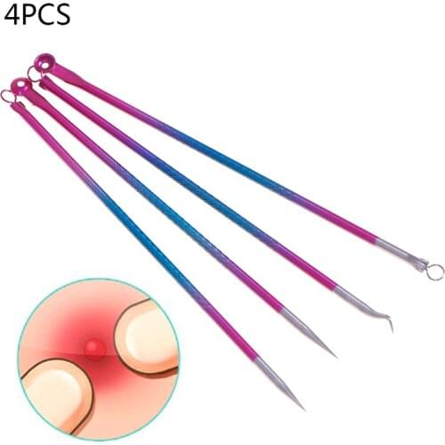 4pcs Blackhead Blemish Removers Acne Pimple Belmish Extractor Vacuum ExtrusionAcne Stick Against Black Dots Tools For Face Clean