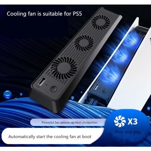For PS5 Vertical Stand with Cooling Fan USB Controller Charger Game Console Charging Station Fan Cooler For Playstation 5