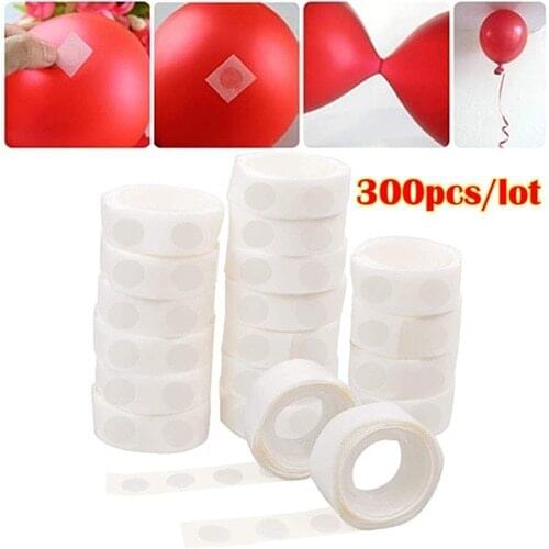 Balloon Glue Point 300 Pcs (3 Rolls) Balloon Tape Strip of Glue Craft Removable Adhesive Point Tape