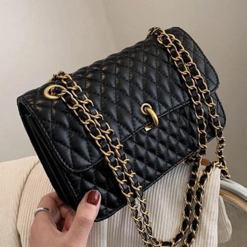 Diamond Lattice Womens Designer Shoulder Crossbody Bags for Women 2021 Solid Color PU Leather Lady Small Handbag Messenger Bag