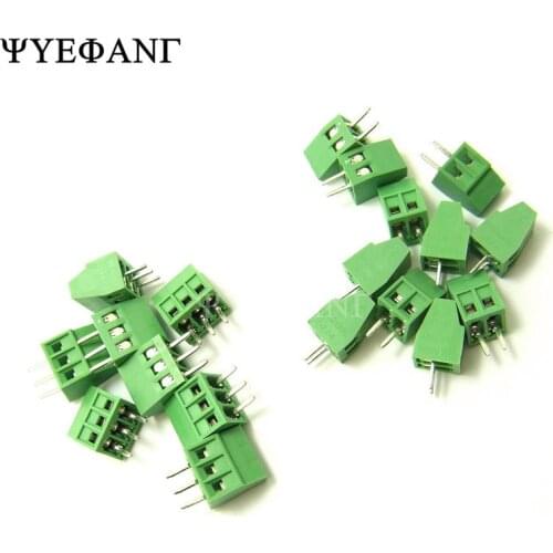 10PCS KF120 2.54mm pcb universal screw terminal blocks connector 2/3 poles Green